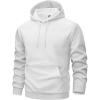 imageMAGCOMSEN Mens Hoodies Fleece Lined Sweatshirts Drawstring Casual Workout Midweight Pullover With Kangaroo PocketWhite