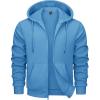 imageMAGCOMSEN Mens Hoodies Full Zip Up Sweatshirt Fleece Lined Midweigt Hooded Jacket with Pockets Casual Sports SweaterHaze Blue
