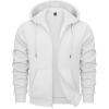 imageMAGCOMSEN Mens Hoodies Full Zip Up Sweatshirt Fleece Lined Midweigt Hooded Jacket with Pockets Casual Sports SweaterWhite