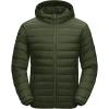 imageMAGCOMSEN Mens Lightweight Puffer Jacket Hooded Warm Winter Coat Quilted Lined WaterResistant Full Zip Bubble JacketsArmy Green