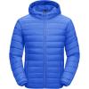 imageMAGCOMSEN Mens Lightweight Puffer Jacket Hooded Warm Winter Coat Quilted Lined WaterResistant Full Zip Bubble JacketsAzure