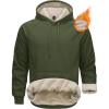 imageMAGCOMSEN Mens Sherpa Hoodie Heavyweight Fleece Lined Thick Winter Thermal Athletic Sweatshirt with Kangaroo PocketArmygreen