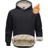 imageMAGCOMSEN Mens Sherpa Hoodie Heavyweight Fleece Lined Thick Winter Thermal Athletic Sweatshirt with Kangaroo PocketBlack