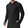 imageMAGCOMSEN Mens Sun Shirts UPF 50 Long Sleeve Lightweight Hoodie Quick Dry Performance Workout Hiking Athletic ShirtBlack