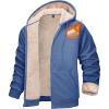 imageMAGCOMSEN Mens Zip Up Hoodie Sherpa Lined Hooded Sweatshirt Winter Heavyweight Hoodies Warm Thick Fleece JacketGray Blue