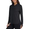 imageMAGCOMSEN Womens UPF 80 Sun Protection Hoodie Long Sleeve Hiking Fishing Lightweight UV Rashguard with Thumb HoleBlack