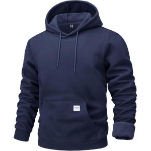 imageMAGCOMSEN Fleece Lined Hoodies for Men Pullover Casual Fashion Sweatshirts Thermal Athletic Hoody with Kanga PocketNavy
