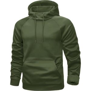 imageMAGCOMSEN Mens Hoodies Fleece Lined Casual Athletic Sweatshirts Pullover with Kangaroo PocketArmy Green