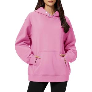 imageMAGCOMSEN Oversized Hoodies for Women Fleece Pullover Sweatshirts Warm Cozy Sweaters Workout Winter Fall HoodiePink