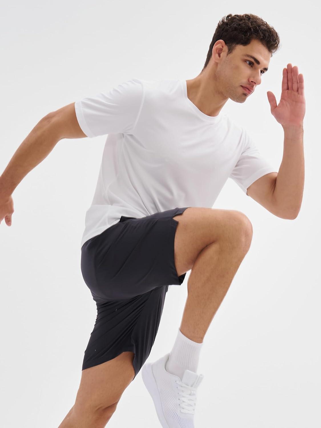 imageMAGCOMSEN 2 Pack Mens Short Sleeve Dry Fit Athletic Shirts UPF 50 Running Gym Workout Tops Moisture Wicking Cooling ShirtsFlgreenFlgreen