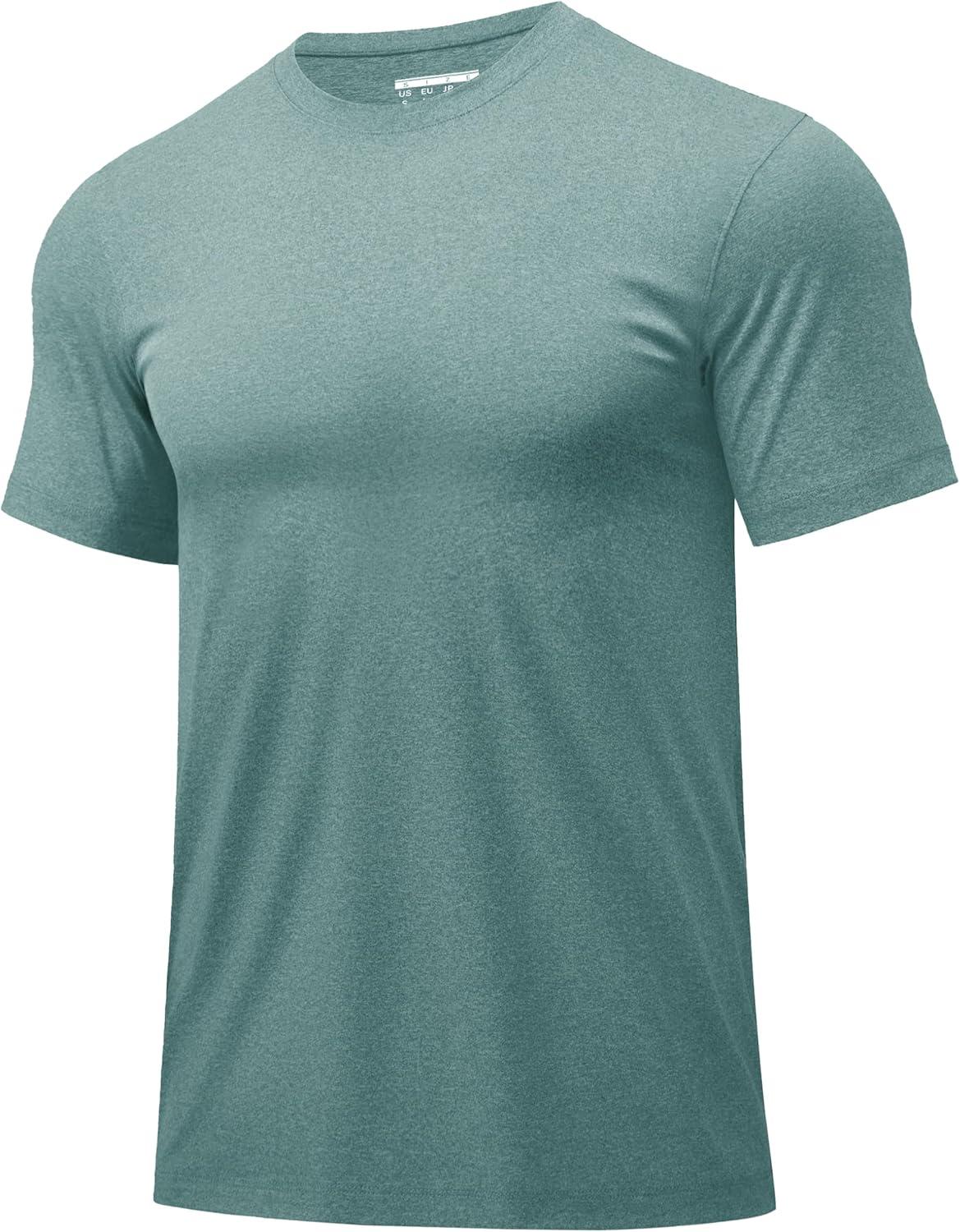 imageMAGCOMSEN Mens Dry Fit Workout Shirts Short Sleeve Tee Shirts Moisture Wicking Athletic Running Performence TshirtsDark Green