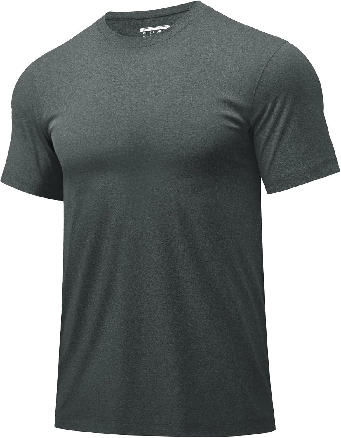 imageMAGCOMSEN Mens Dry Fit Workout Shirts Short Sleeve Tee Shirts Moisture Wicking Athletic Running Performence TshirtsDark Grey