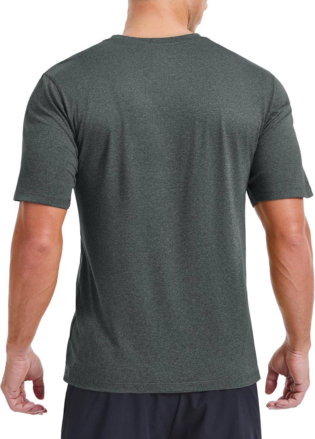 imageMAGCOMSEN Mens Dry Fit Workout Shirts Short Sleeve Tee Shirts Moisture Wicking Athletic Running Performence TshirtsDark Grey