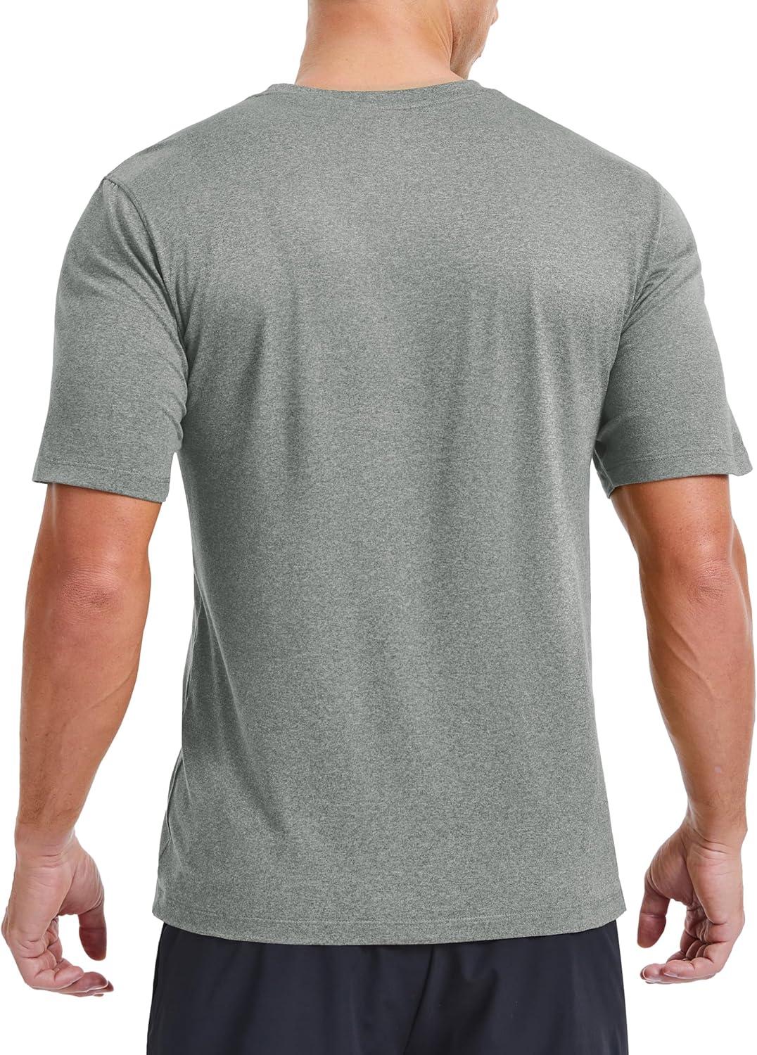 imageMAGCOMSEN Mens Dry Fit Workout Shirts Short Sleeve Tee Shirts Moisture Wicking Athletic Running Performence TshirtsGrey