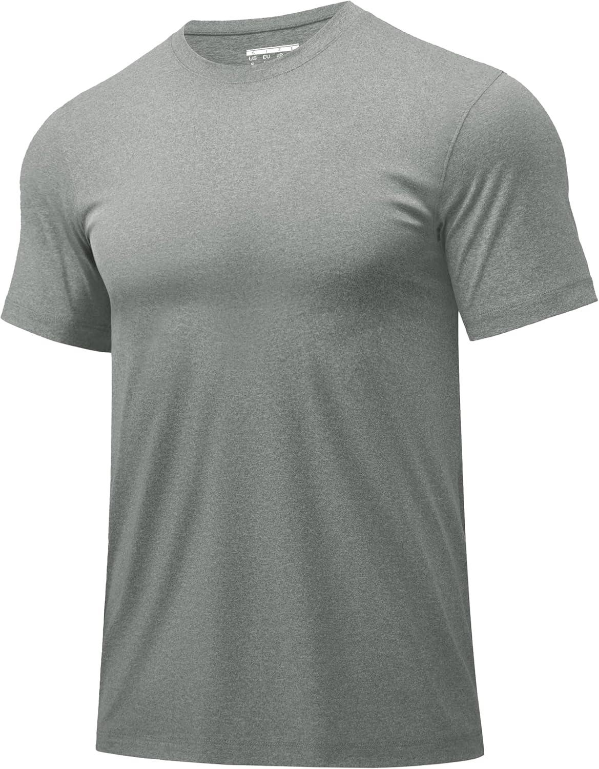 imageMAGCOMSEN Mens Dry Fit Workout Shirts Short Sleeve Tee Shirts Moisture Wicking Athletic Running Performence TshirtsGrey