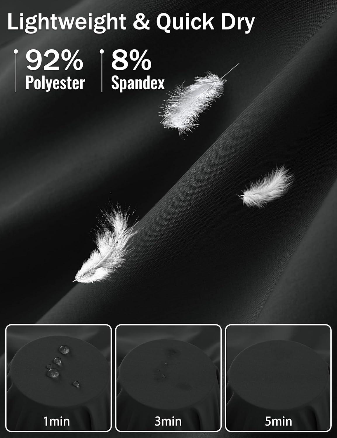 imageMAGCOMSEN Mens Hiking Shorts 7 Inch Quick Dry Lightweight Fishing Workout Athletic Water Resistant Shorts with Zipper PocketsBlack