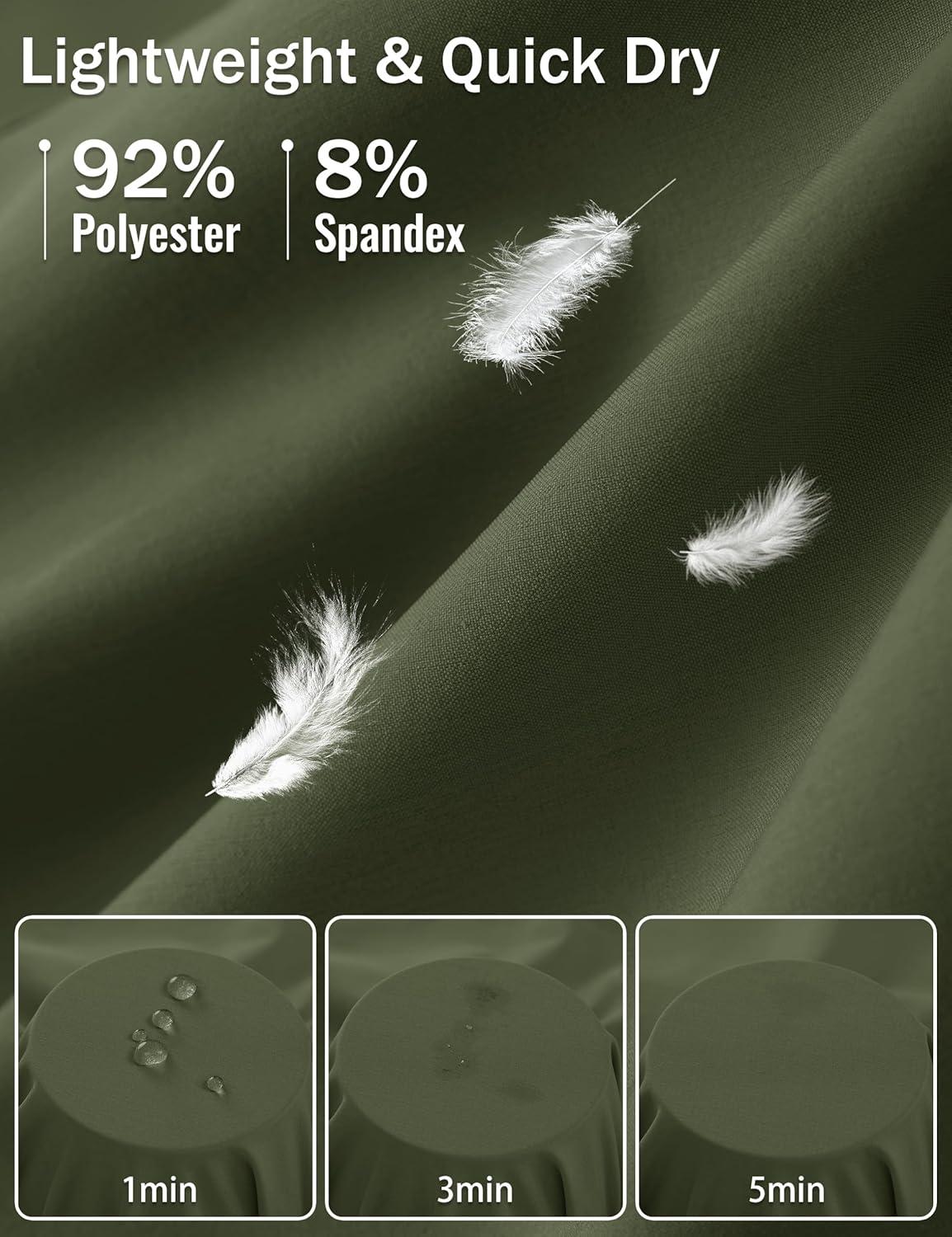 imageMAGCOMSEN Mens Hiking Shorts 7 Inch Quick Dry Lightweight Fishing Workout Athletic Water Resistant Shorts with Zipper PocketsGreen