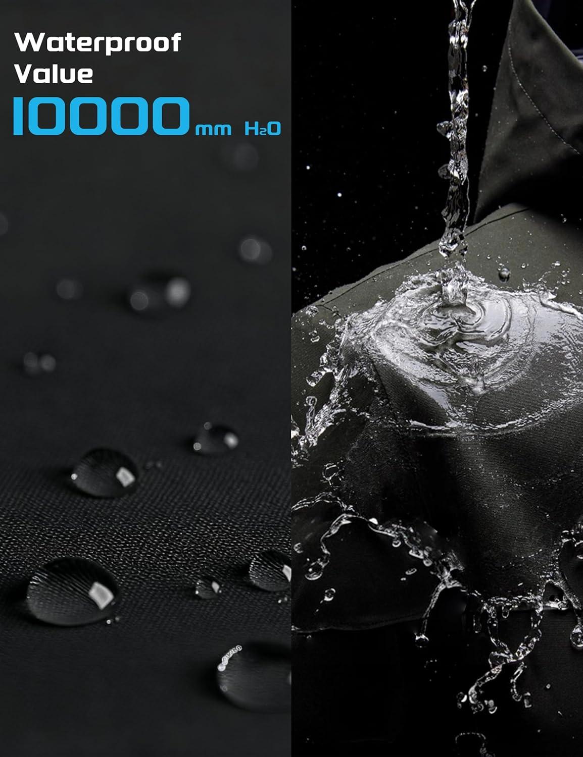 imageMAGCOMSEN Mens Tactical Jacket  8 Pockets Water Resistant Softshell Fleece Lined Winter Coat for SkiBright Blue