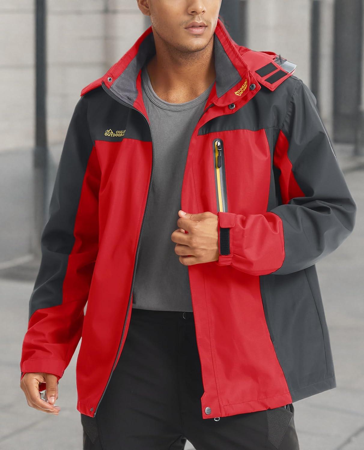 imageMAGCOMSEN Mens Tactical Jacket  8 Pockets Water Resistant Softshell Fleece Lined Winter Coat for SkiRed Grey