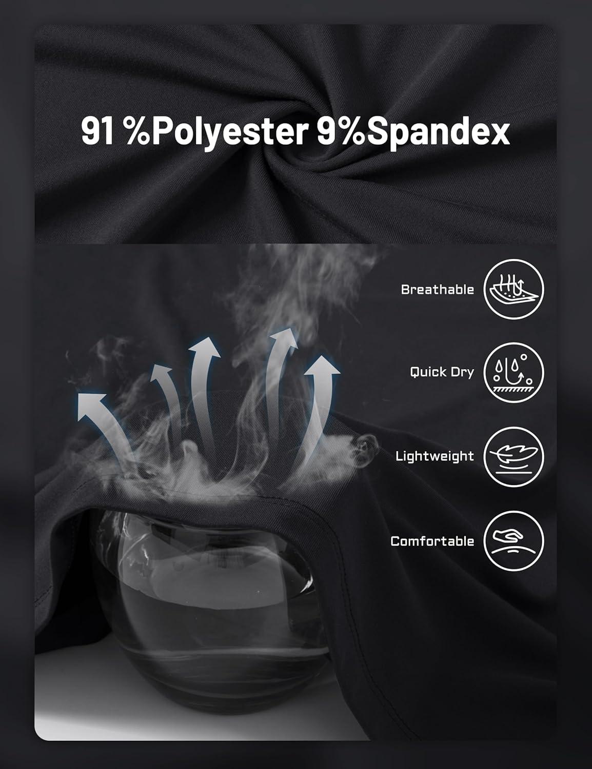 imageMAGCOMSEN Mens UPF 50 Sun Protection Shirts Long Sleeve Quick Dry UV SPF Rash Guard Fishing Running Swim AthleticBlack