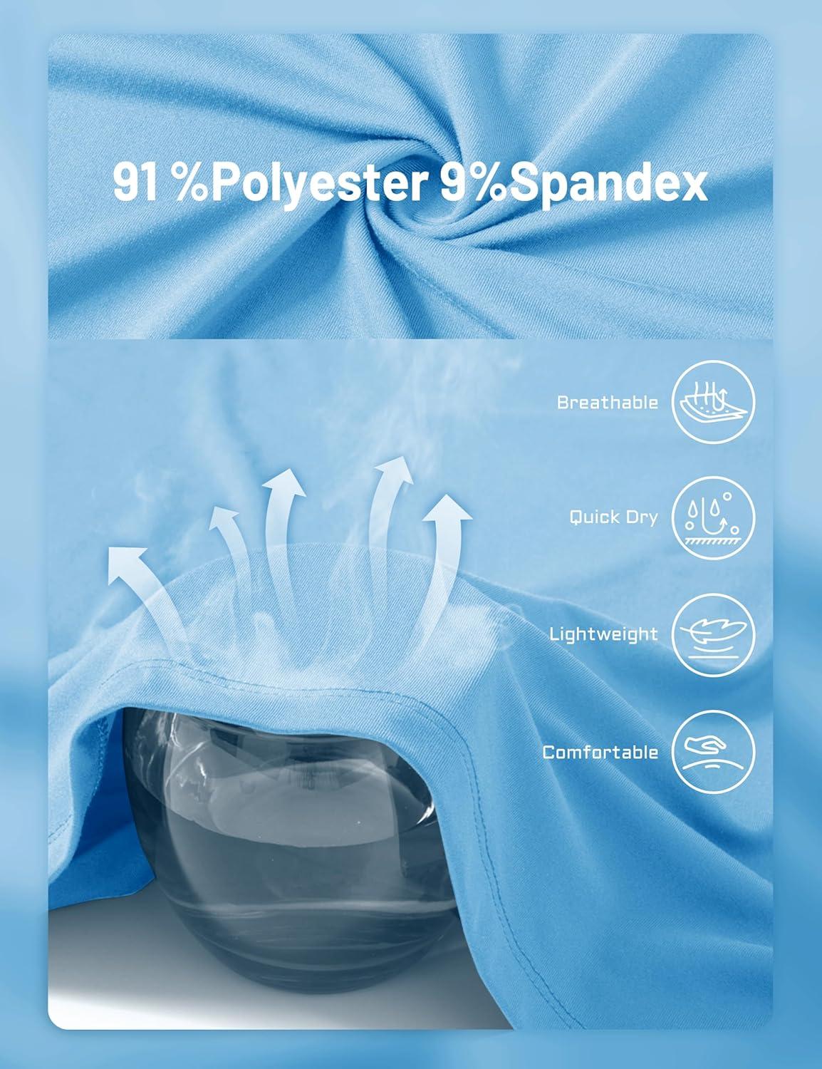 imageMAGCOMSEN Mens UPF 50 Sun Protection Shirts Long Sleeve Quick Dry UV SPF Rash Guard Fishing Running Swim AthleticBlue