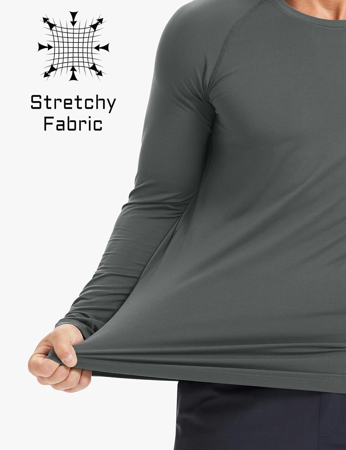 imageMAGCOMSEN Mens UPF 50 Sun Protection Shirts Long Sleeve Quick Dry UV SPF Rash Guard Fishing Running Swim AthleticDark Grey