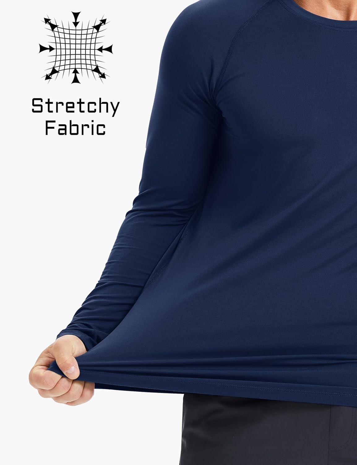 imageMAGCOMSEN Mens UPF 50 Sun Protection Shirts Long Sleeve Quick Dry UV SPF Rash Guard Fishing Running Swim AthleticNavy