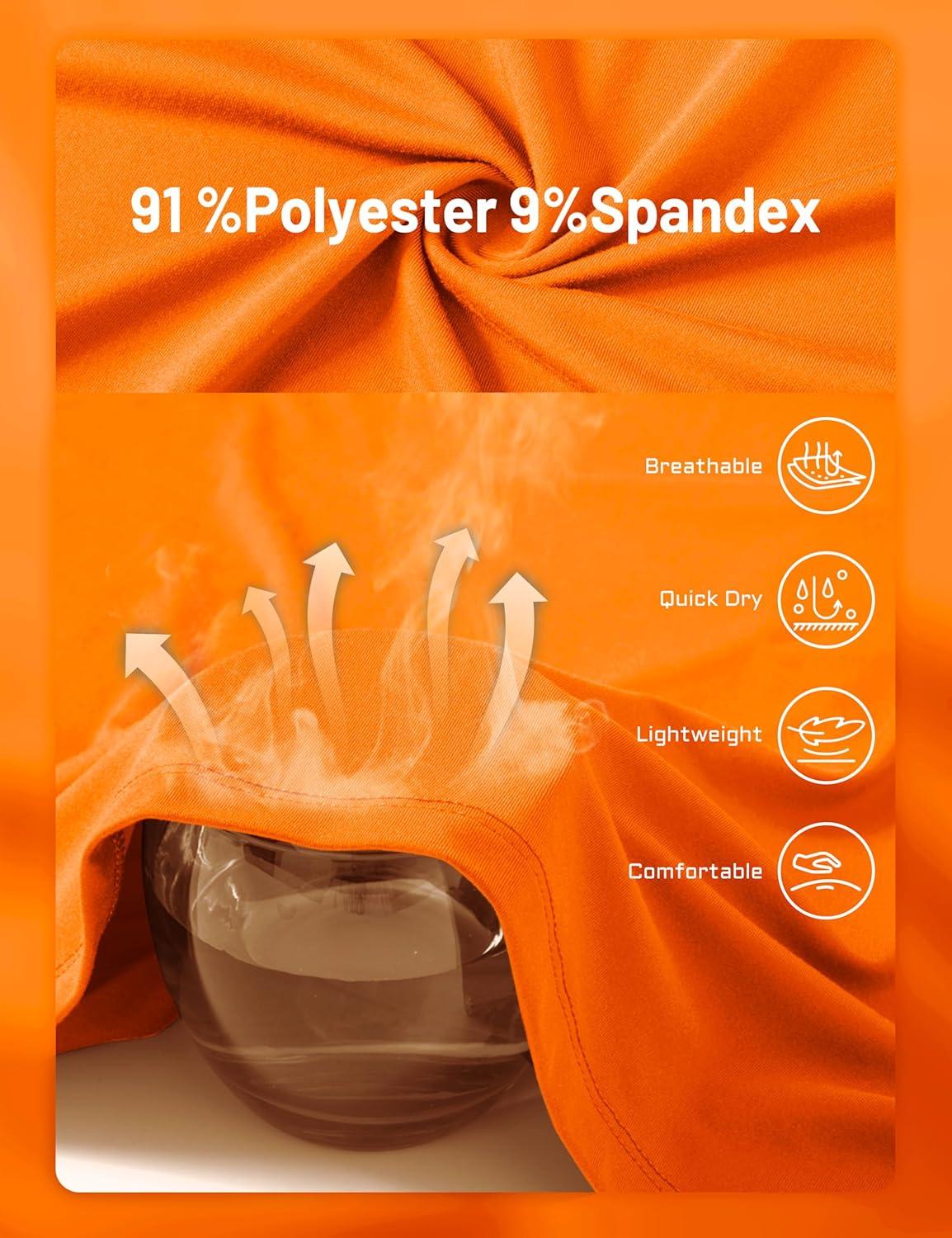 imageMAGCOMSEN Mens UPF 50 Sun Protection Shirts Long Sleeve Quick Dry UV SPF Rash Guard Fishing Running Swim AthleticOrange