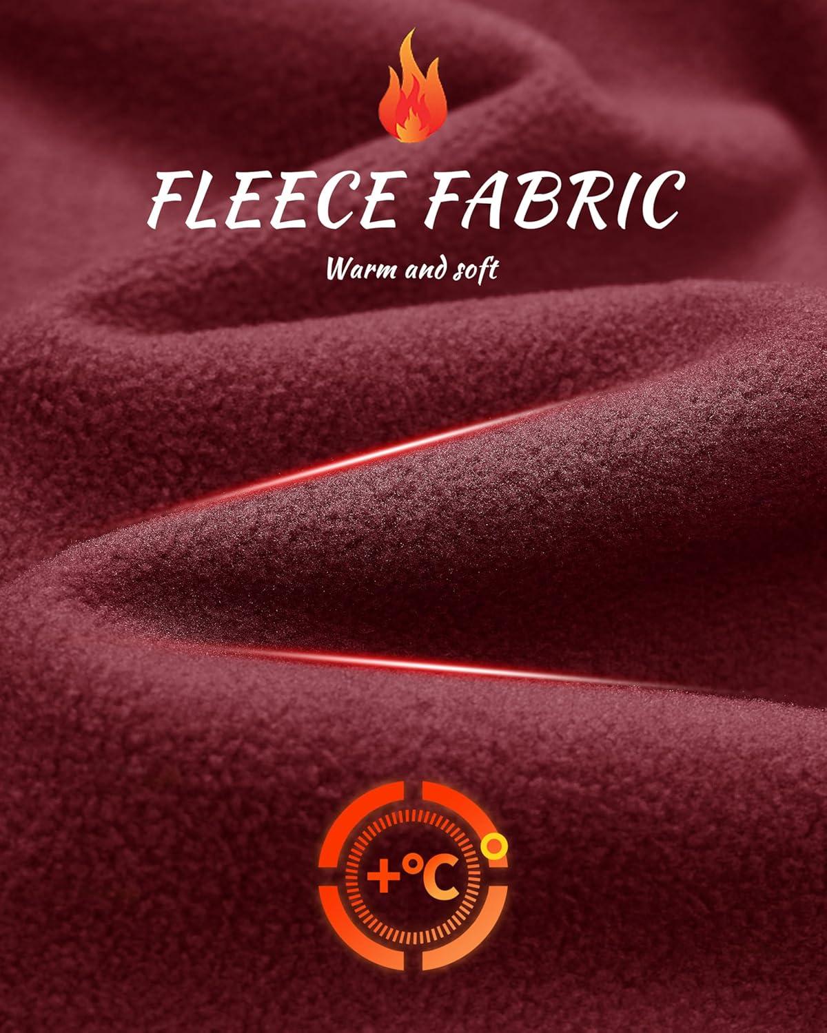 imageMAGCOMSEN Mens Winter Zip Up Polar Fleece Jacket Athletic Tactical Hiking Outdoor Jackets with 3 PocketsWine Red