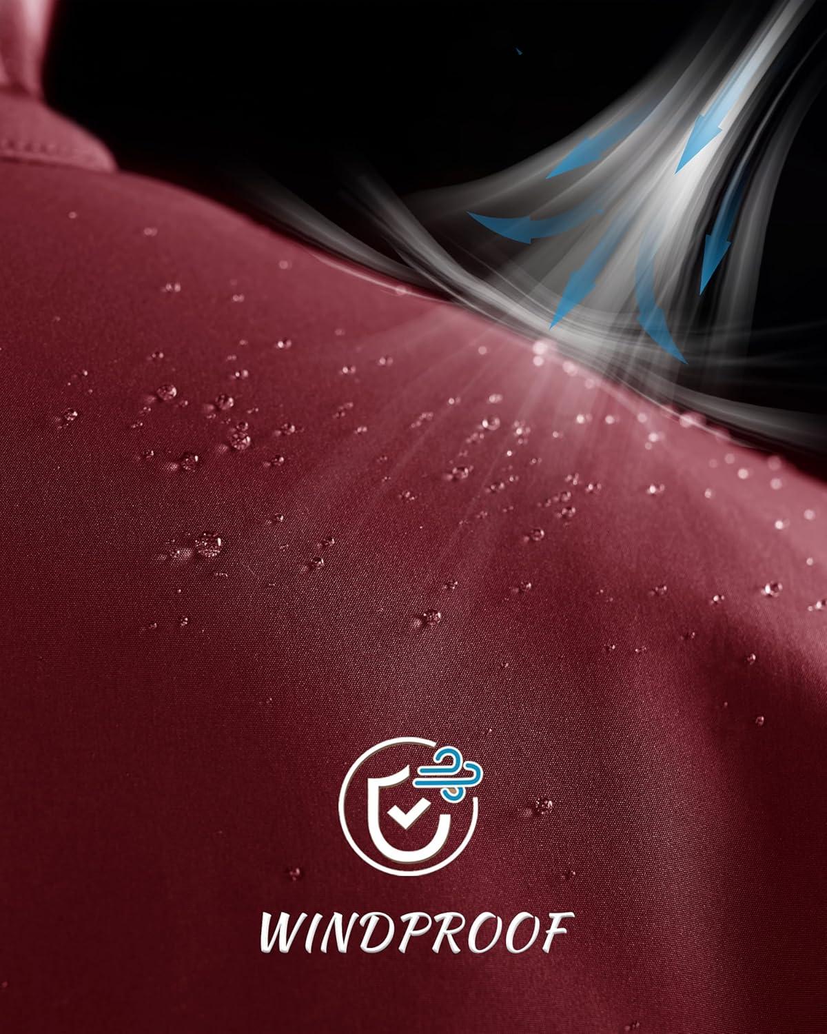 imageMAGCOMSEN Mens Winter Zip Up Polar Fleece Jacket Athletic Tactical Hiking Outdoor Jackets with 3 PocketsWine Red