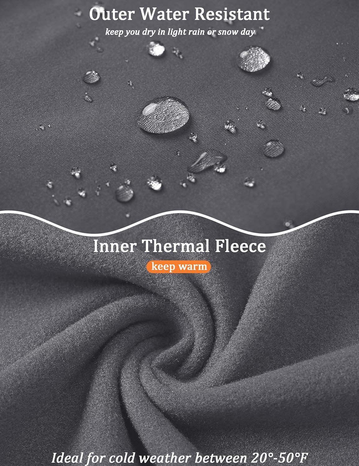 imageMAGCOMSEN Quarter Zip Pullover Men 14 Zip Golf Jacket Fleece Lined Water Resistant Sweatshirt 2 Zipper Pockets WinterDarkgrey