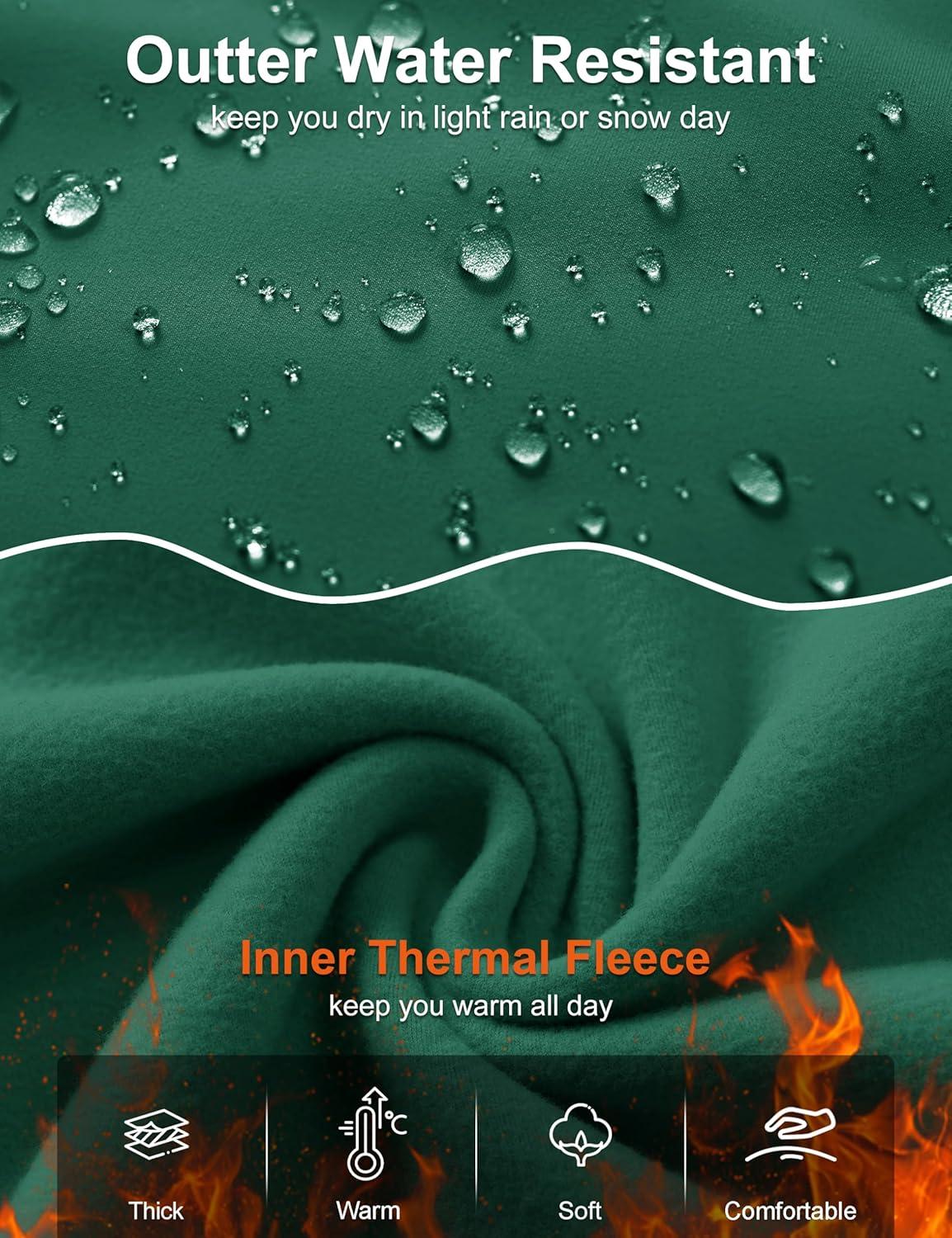 imageMAGCOMSEN Thermal Shirts for Women Mock Turtneck Long Sleeve Tops Fleece Pullover Workout Running Winter Base LayerE Green