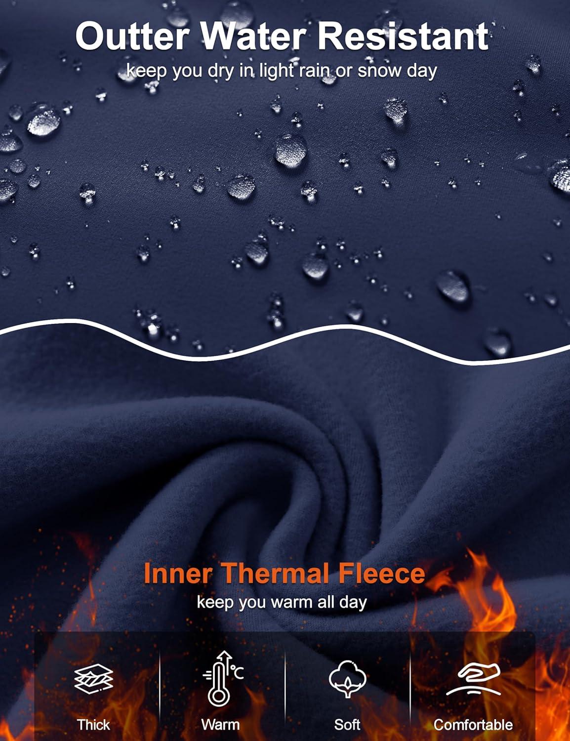 imageMAGCOMSEN Thermal Shirts for Women Mock Turtneck Long Sleeve Tops Fleece Pullover Workout Running Winter Base LayerNavyblue