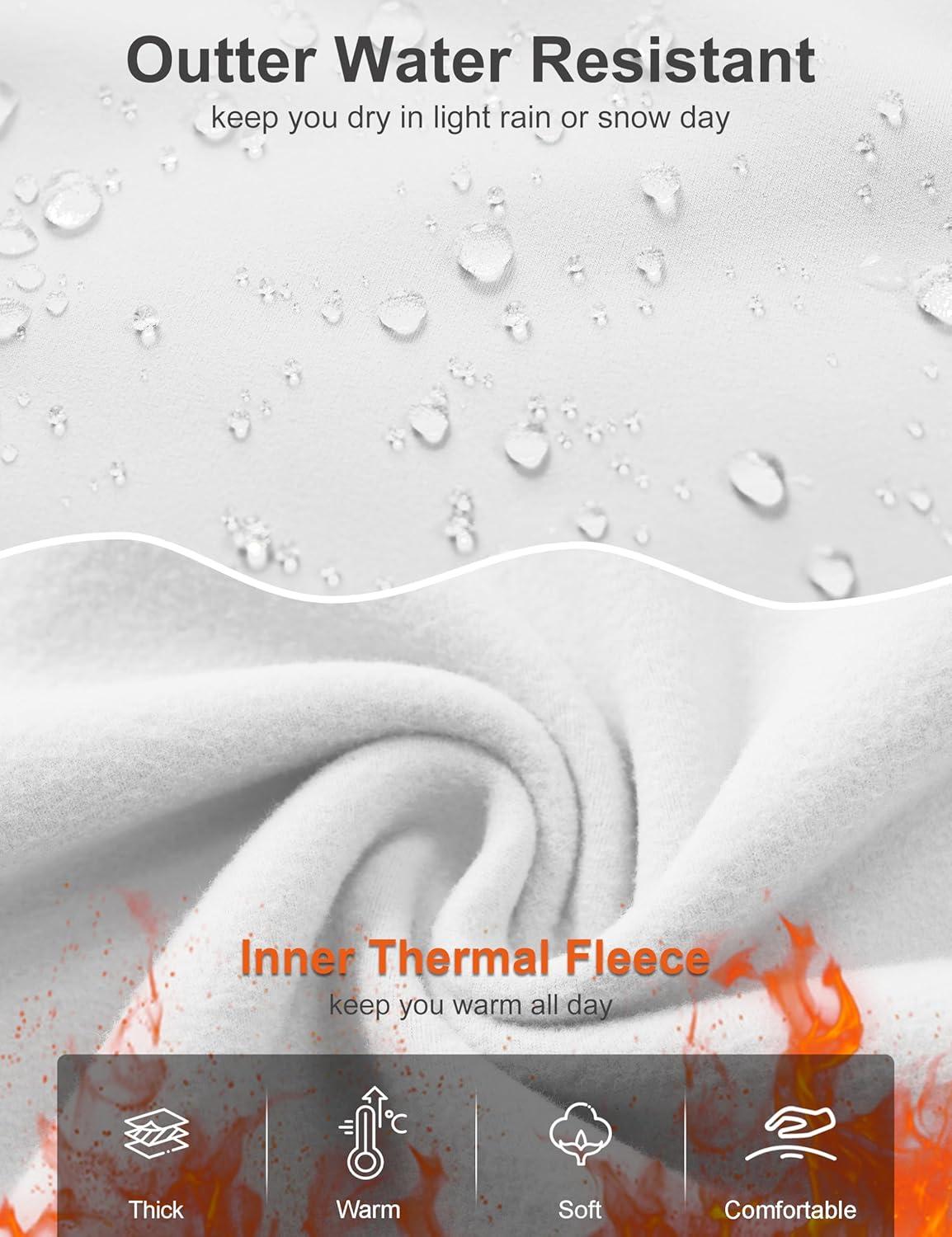 imageMAGCOMSEN Thermal Shirts for Women Mock Turtneck Long Sleeve Tops Fleece Pullover Workout Running Winter Base LayerWhite