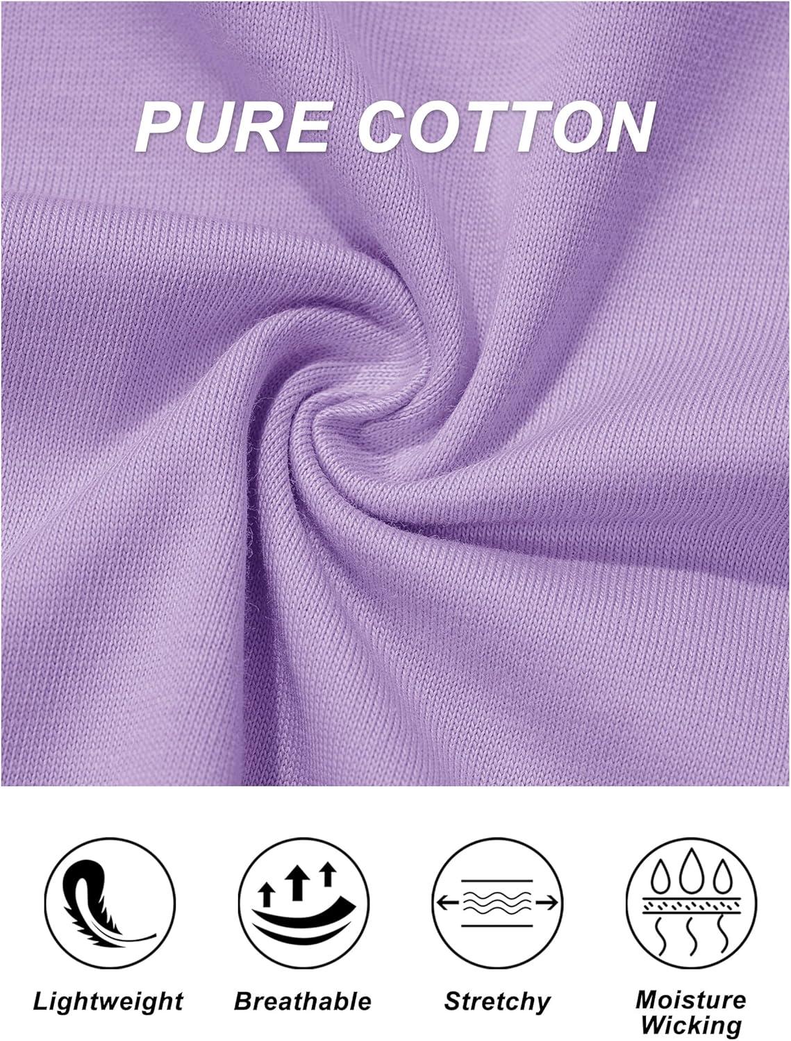 imageMAGCOMSEN Womens Cotton TShirts ShortSleeve Shirts CrewNeck Tops ClassicFit Breathable Casual Summer TeesAlight Purple