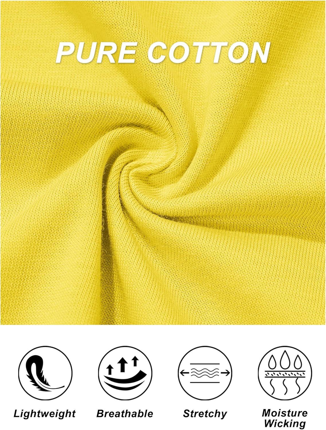 imageMAGCOMSEN Womens Cotton TShirts ShortSleeve Shirts CrewNeck Tops ClassicFit Breathable Casual Summer TeesAyellow