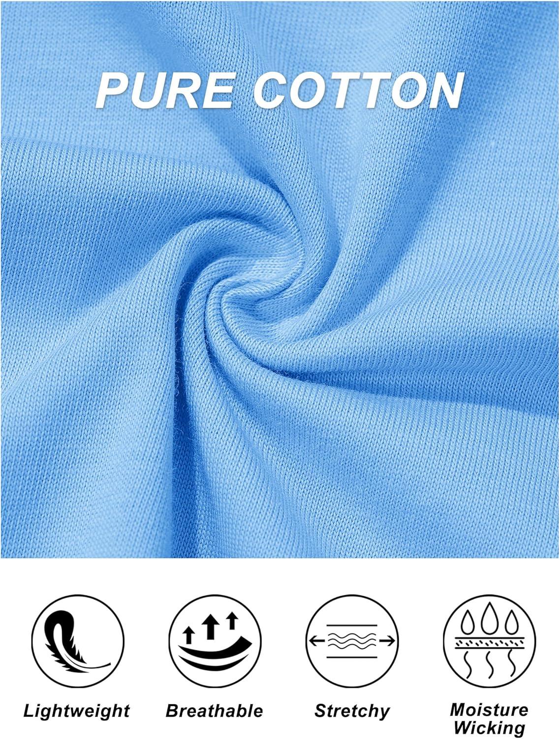 imageMAGCOMSEN Womens Cotton TShirts ShortSleeve Shirts CrewNeck Tops ClassicFit Breathable Casual Summer TeesWaterfall Blue