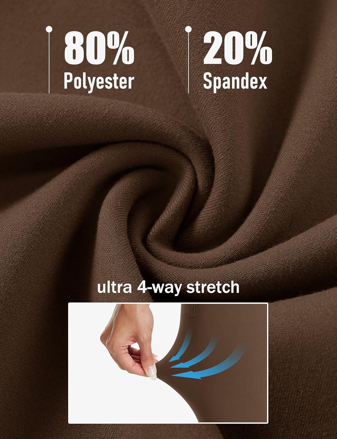 imageMAGCOMSEN Womens Flare Yoga Leggings High Waisted Bootcut Pants with Pockets Tummy Control Work Dress Bell Bottom PantsDark Brown