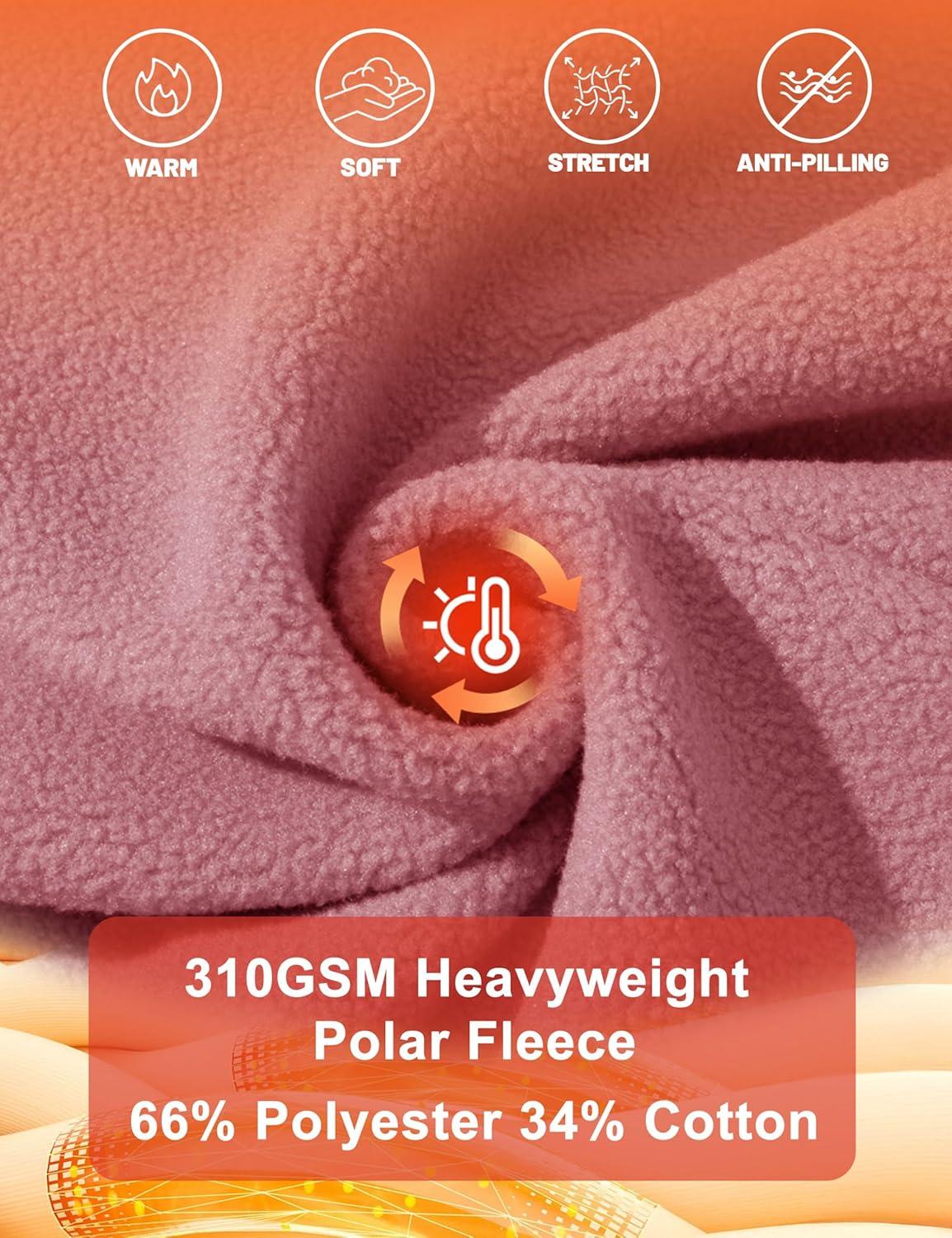 imageMAGCOMSEN Womens Fleece Lined Sweatshirt Crewneck Cotton Pullover Fall Winter Casual Long Sleeve Warm Soft TopsGrey Pink