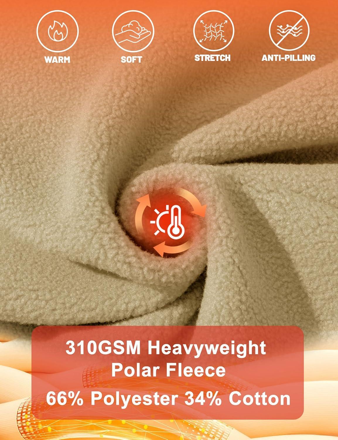 imageMAGCOMSEN Womens Fleece Lined Sweatshirt Crewneck Cotton Pullover Fall Winter Casual Long Sleeve Warm Soft TopsKhaki