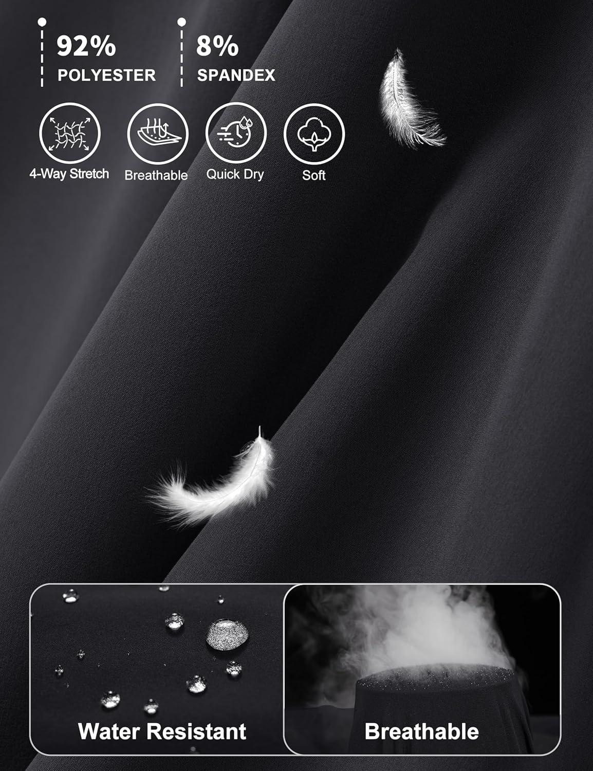 imageMAGCOMSEN Womens Hiking Capris Pants UPF 50 Lightweight Quick Dry Workout Travel Summer Casual Pants Zipper PocketsBlack