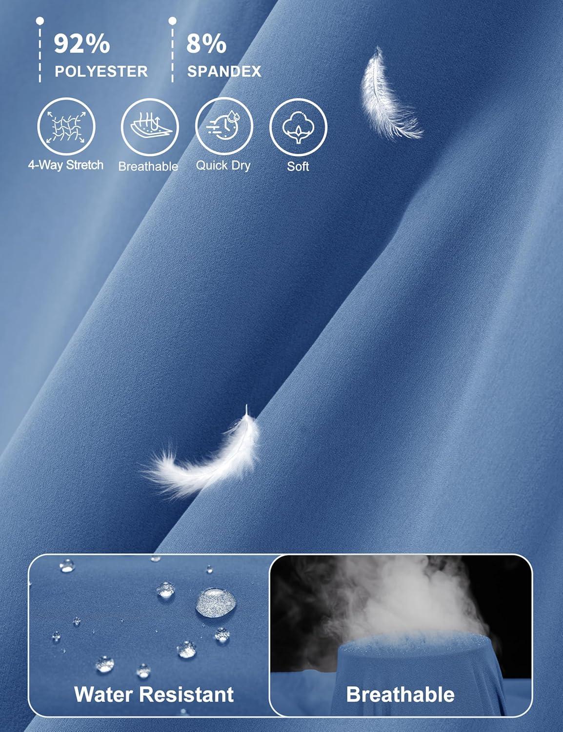 imageMAGCOMSEN Womens Hiking Capris Pants UPF 50 Lightweight Quick Dry Workout Travel Summer Casual Pants Zipper PocketsBlue Grey