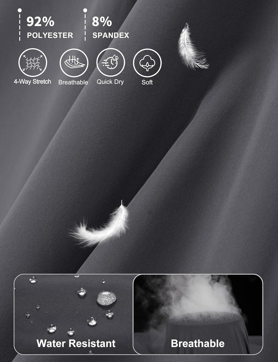 imageMAGCOMSEN Womens Hiking Capris Pants UPF 50 Lightweight Quick Dry Workout Travel Summer Casual Pants Zipper PocketsDark Gray