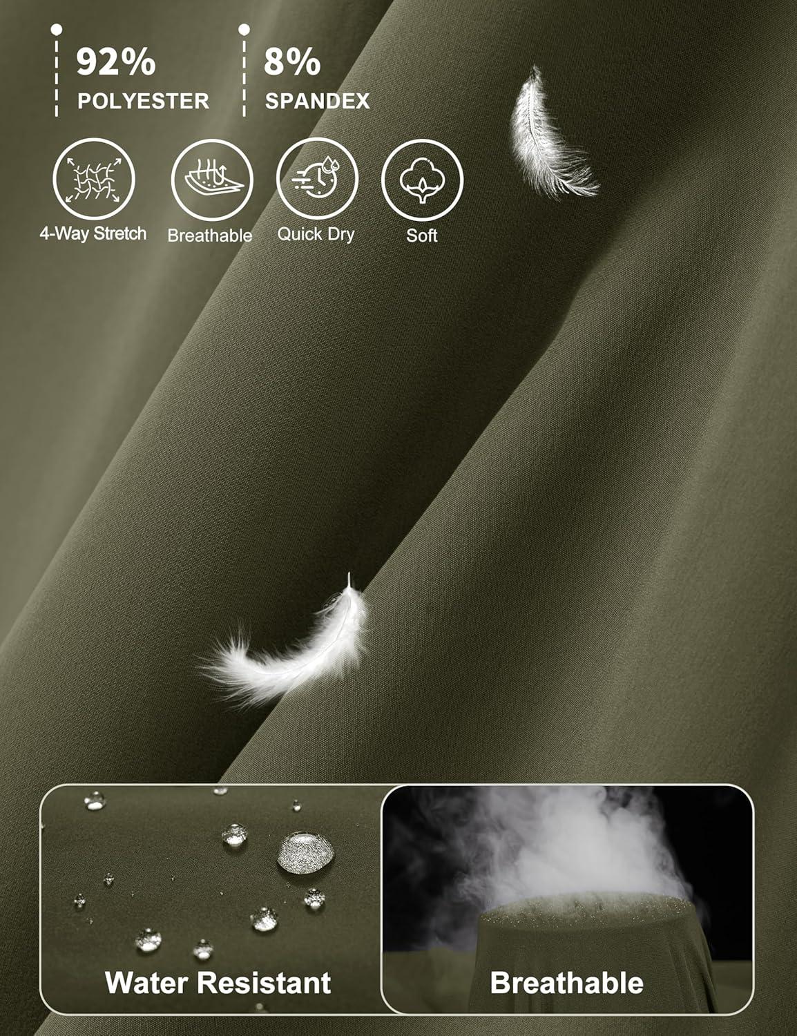 imageMAGCOMSEN Womens Hiking Capris Pants UPF 50 Lightweight Quick Dry Workout Travel Summer Casual Pants Zipper PocketsGreen