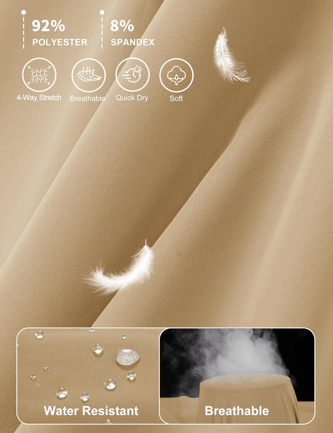 imageMAGCOMSEN Womens Hiking Capris Pants UPF 50 Lightweight Quick Dry Workout Travel Summer Casual Pants Zipper PocketsKhaki