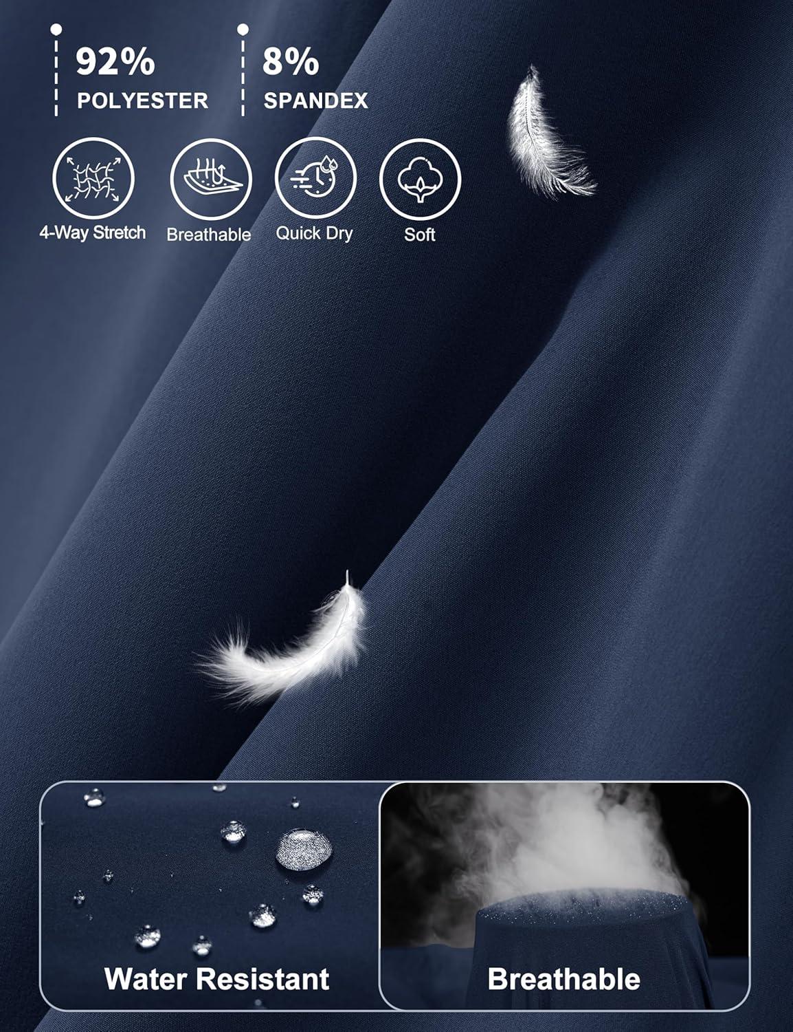 imageMAGCOMSEN Womens Hiking Capris Pants UPF 50 Lightweight Quick Dry Workout Travel Summer Casual Pants Zipper PocketsNavy Blue