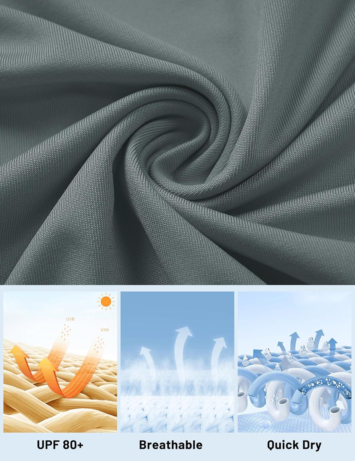 imageMAGCOMSEN Womens Long Sleeve Shirts UPF 80 Quick Dry Athletic Workout Tee Shirts with Thumb Holes Rash Guard Swim TopsDark Grey