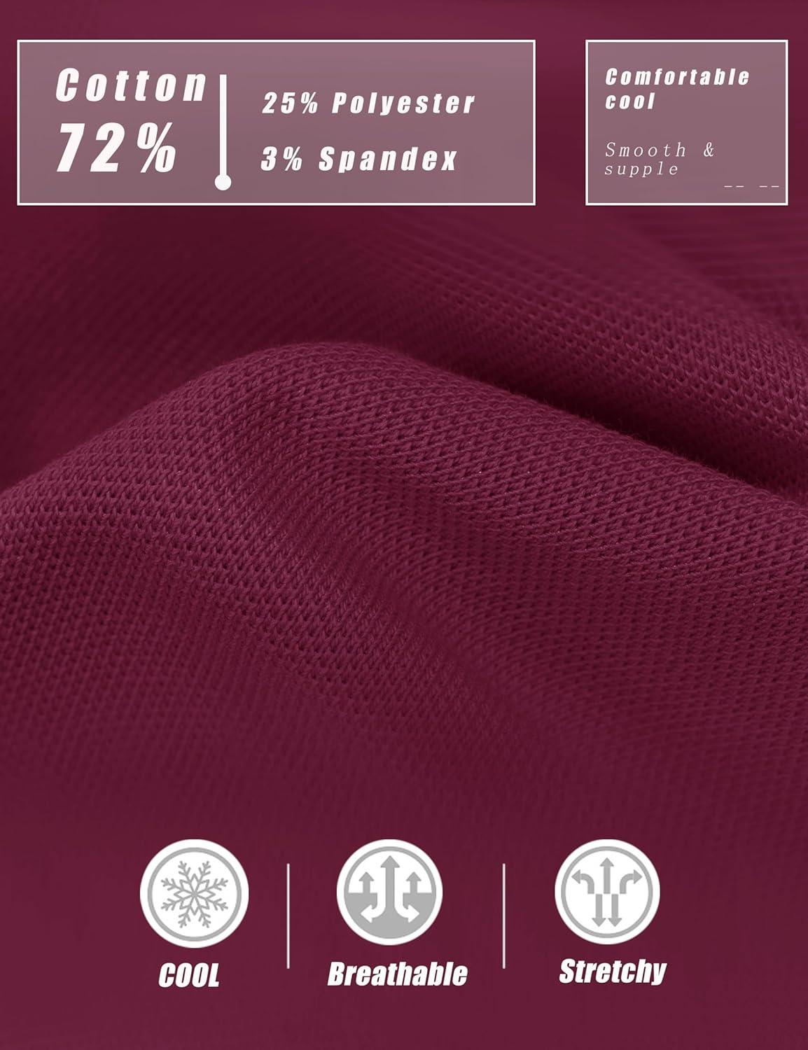 imageMAGCOMSEN Womens Polo Shirts Cotton Short Sleeve VNeck Collared Tops Golf Shirt Work Casual Summer TeeBurgundy