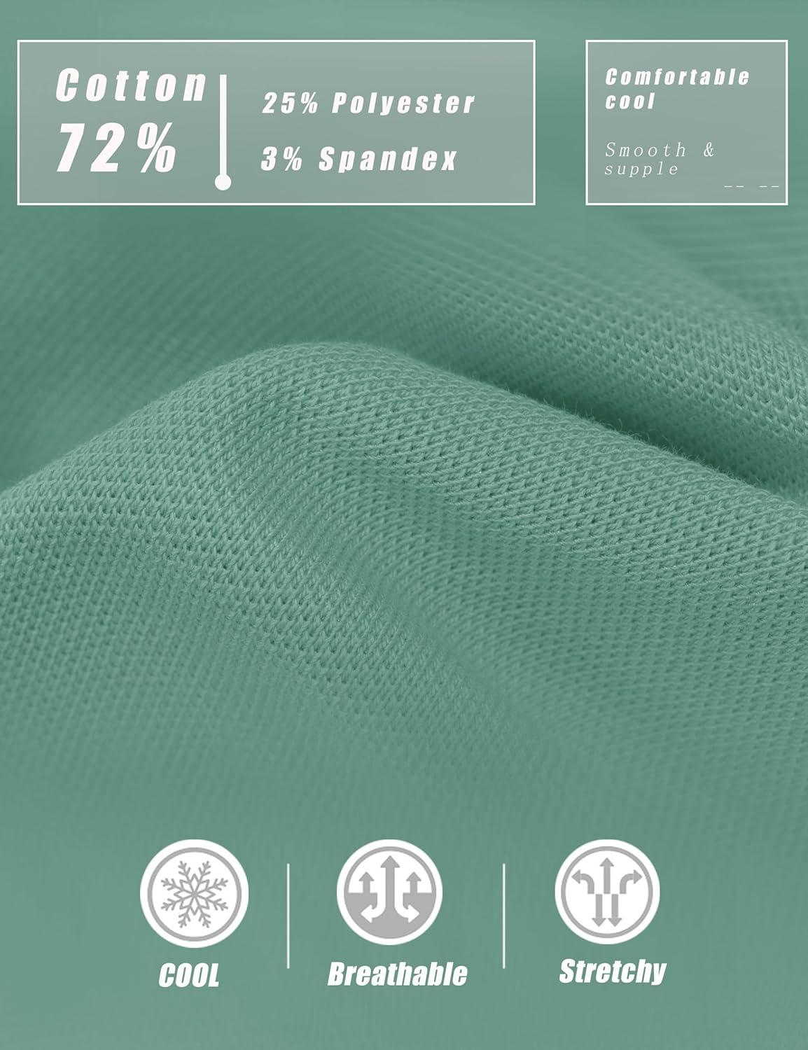 imageMAGCOMSEN Womens Polo Shirts Cotton Short Sleeve VNeck Collared Tops Golf Shirt Work Casual Summer TeeFerngreen