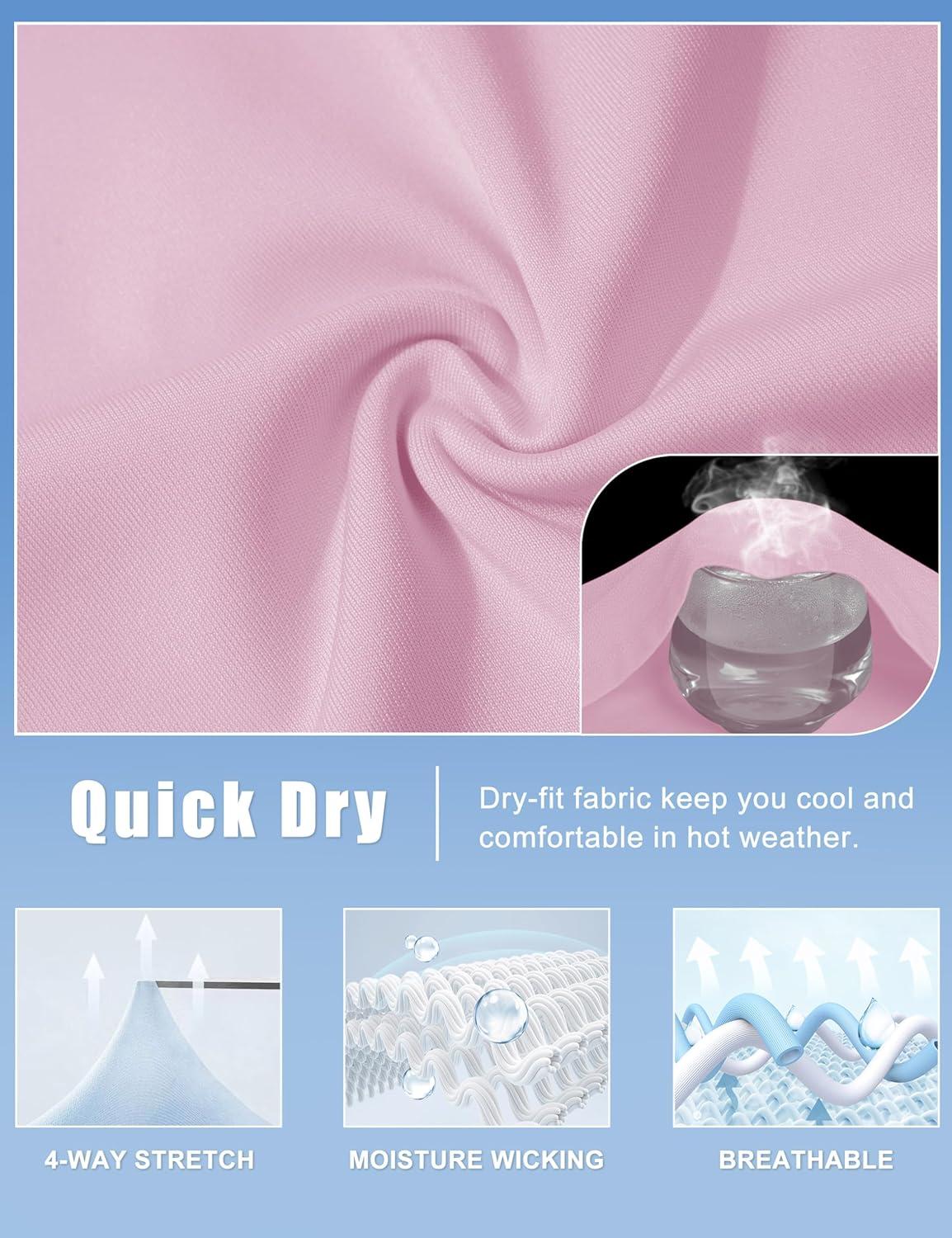 imageMAGCOMSEN Womens Polo Shirts Cotton Short Sleeve VNeck Collared Tops Golf Shirt Work Casual Summer TeeLight Pink